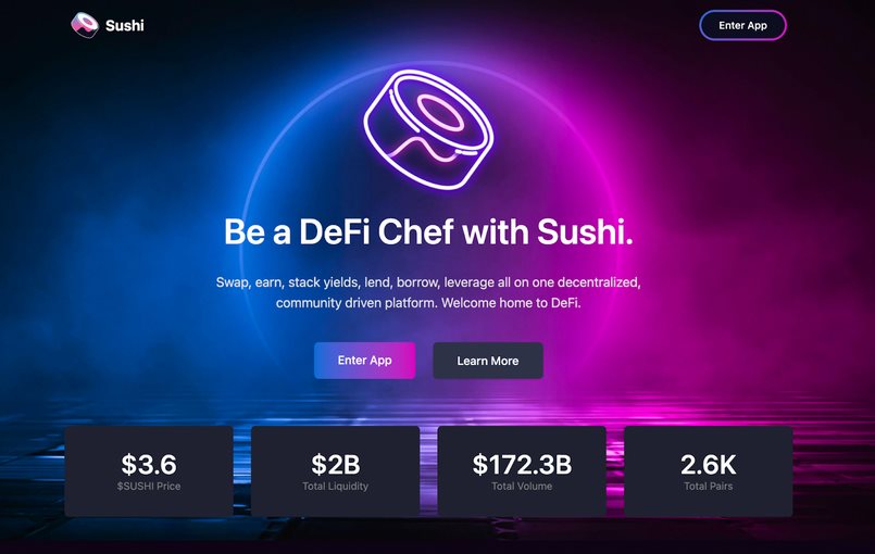 Truy cập vào website https://www.sushi.com