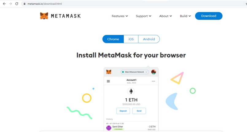Vào website https://metamask.io/ và download ví Metamask
