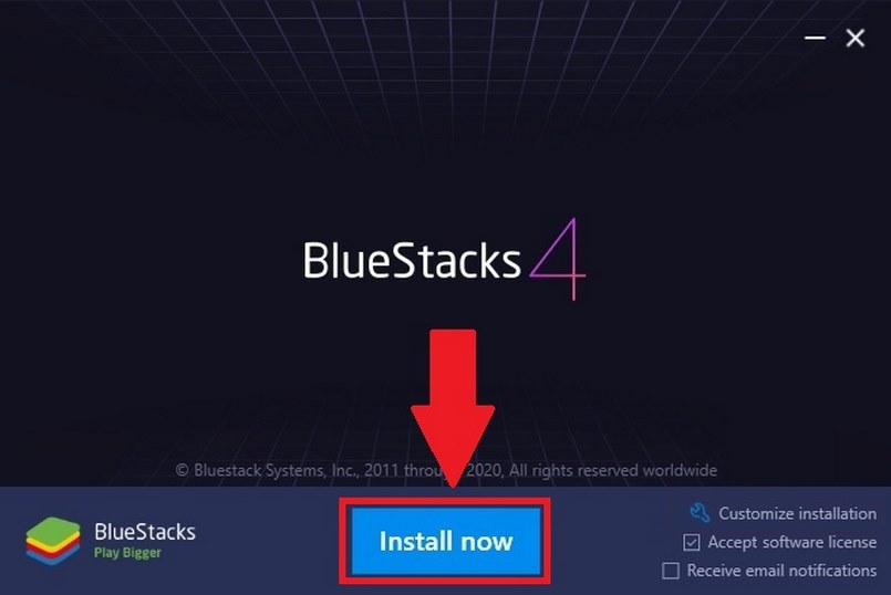 Click chọn "Install now"