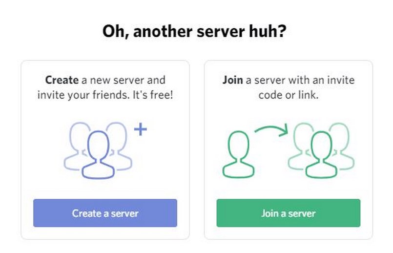 Chọn create a server
