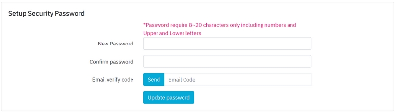 Đặt mật khẩu bảo mật (Security Password)
