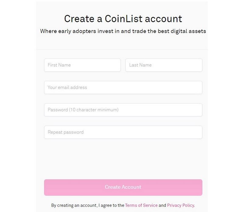 Cách tạo tài khoản CoinList